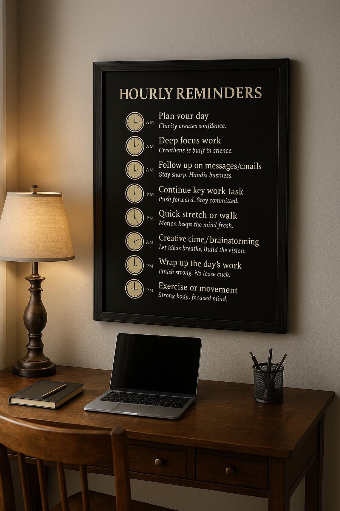 Hourly Motivational Poster | Daily Routine Productivity Print | Digital ...