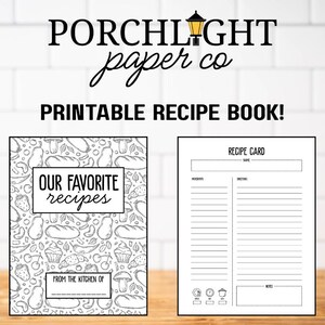 Printable Recipe Binder Kit, Fillable Recipe Pages, Kitchen Resource Sheets, Recipe Organizer, 8.5x11 Printable, Food Planner Journal