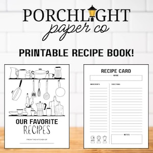 Printable Recipe Binder Kit, Fillable Recipe Pages, Kitchen Resource Sheets, Recipe Organizer, 8.5x11 Printable, Food Planner Journal