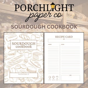 Printable Sourdough Cookbook | Blank Sourdough Recipe Book PDF | Sourdough Starter Journal | Bread Baking Printable | Instant Download