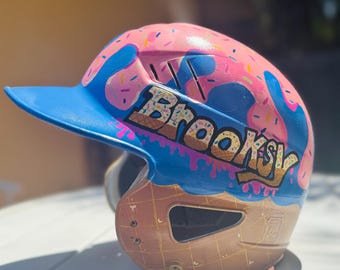 Custom Hand Painted baseball batting helmets