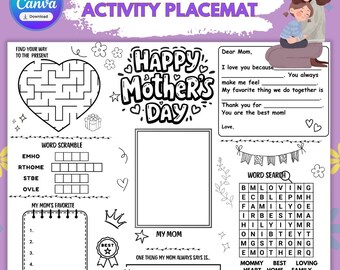 Actividad para celebrar el Día de la Madre para niños de primaria / Página para colorear para niños
