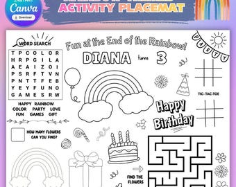 Actividad de colorear con temática de arcoíris para niños / Descarga digital