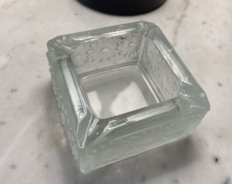 Vintage Chonky Frosted Glass Ashtray