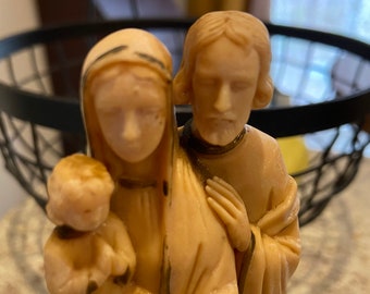 Vintage Statuette - The Family That Prays Together Stays Together - Mary, Joseph & Jesus
