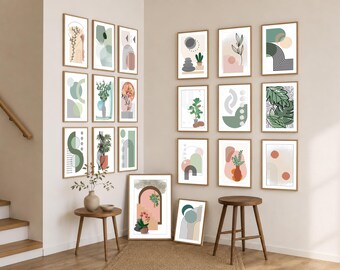 100 Printable Wall Art Bundle, Botanical Wall Art Set, Modern Boho Prints, Neutral Gallery Wall Decor, Digital Download
