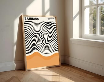 Bauhaus Exhibition Poster, Minimalist Geometric Wall Art, Mid Century Modern Print, Scandinavian Home Decor