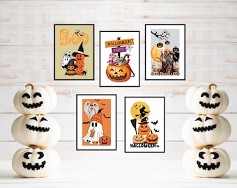 Halloween Printable Wall Art | Halloween Art Prints | Spooky Prints | Halloween Decorations | Fall Wall Art | Halloween Poster | Digital Art