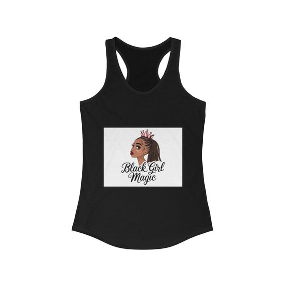 Empowering Black Girl Women's Racerback Tank Top, African American Lady Power Yoga Tank, Feminist Graphic Tee, Strong Woman Workout Shirt,