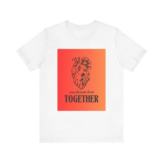 Together Heartbeat Graphic Tee, Unisex Short Sleeve Shirt, Couples Gift, Friendship Tee, Love Apparel, Valentine's Day Top