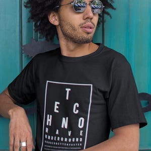 Techno Visual Test Table - Unisex Shirt, techno shirt, techno music shirt, festival shirt, mens rave shirt, rave t shirt