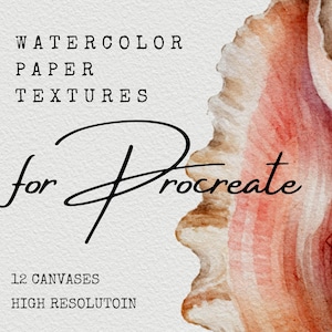 Texturas realistas de papel de acuarela para Procreate / 12 archivos de lienzo (descarga digital)