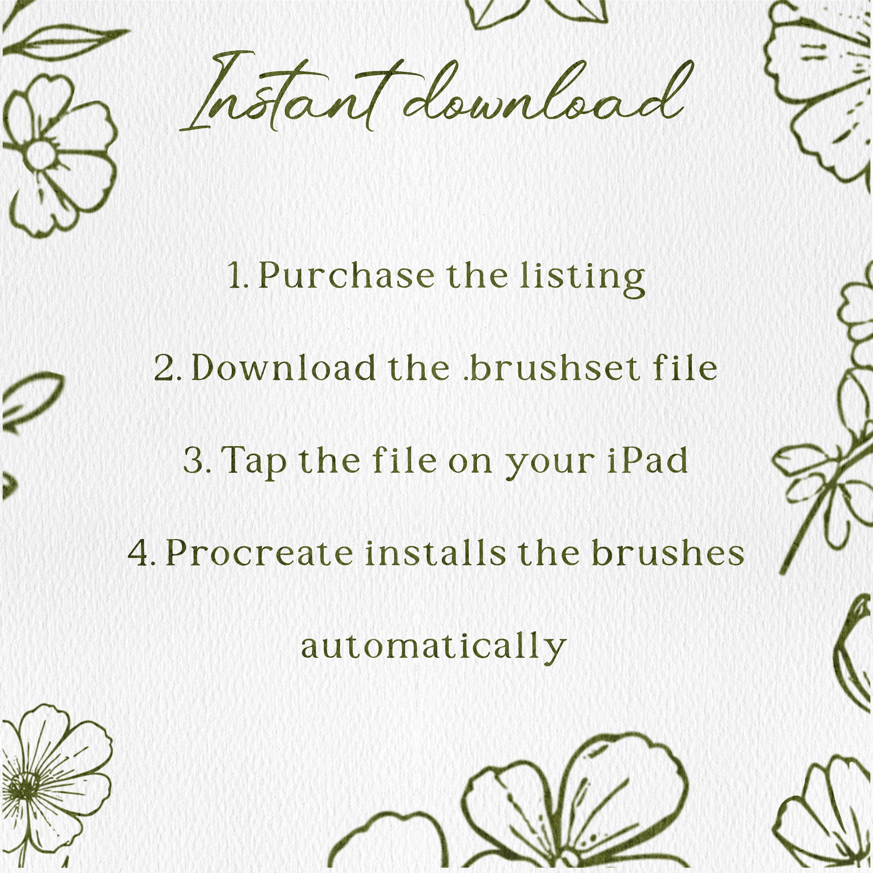 26 Wildflower Stamp Brushes for Procreate | Botanical Flower Stamps ...