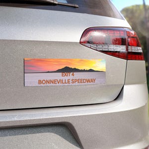 Bonneville Salt Flats Sunrise Car Magnets for Road Trip Lovers, Fun Travel Decor, Laptop Stickers, Holiday Gift, Nostalgic Keepsake, Utah