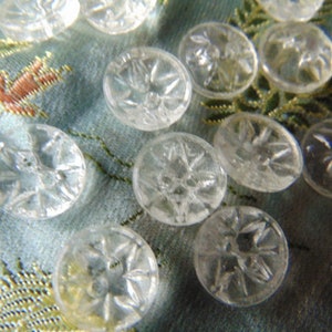 Small Clear Glass Sew Thru Vintage Buttons