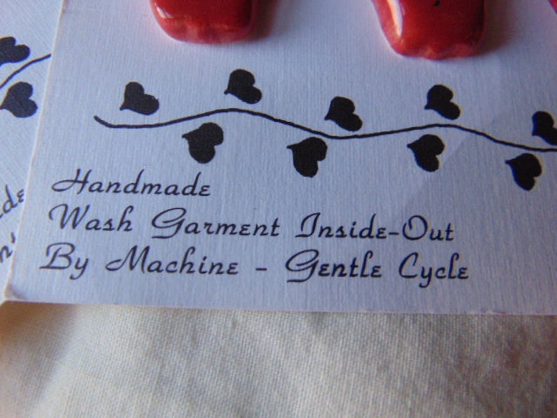 Handmade Ceramic Buttons Cherry Heart Strawberries
