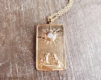 Tarot Card fortune teller mystic lucky necklace