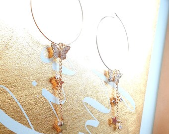 Butterfly loop earrings