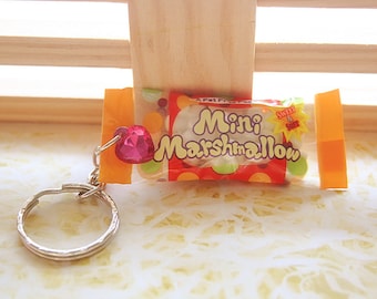 Marshmallow bag keychain