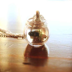 Black Goldfish in a bowl necklace