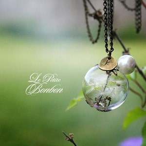 Dandelion make a wish with initial necklace