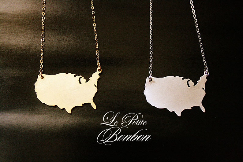 USA America states country map necklace image 1