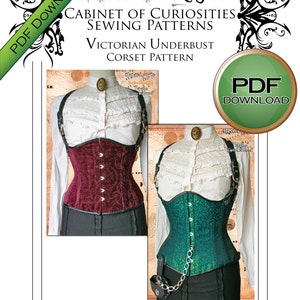 Corset Sewing Pattern, Digital Download, Excellent Fit, Corset Tutorial, PDF Pattern, Tight Lacing, Steampunk Sewing, Cosplay, Gothic, SMALL