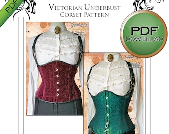 Corset Sewing Pattern, Digital Download, Excellent Fit, Corset Tutorial, PDF Pattern, Tight Lacing, Steampunk Sewing, Cosplay, Gothic, SMALL