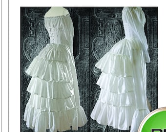 Bustle skirt Sewing Pattern, PDF Download, Victorian petticoat,