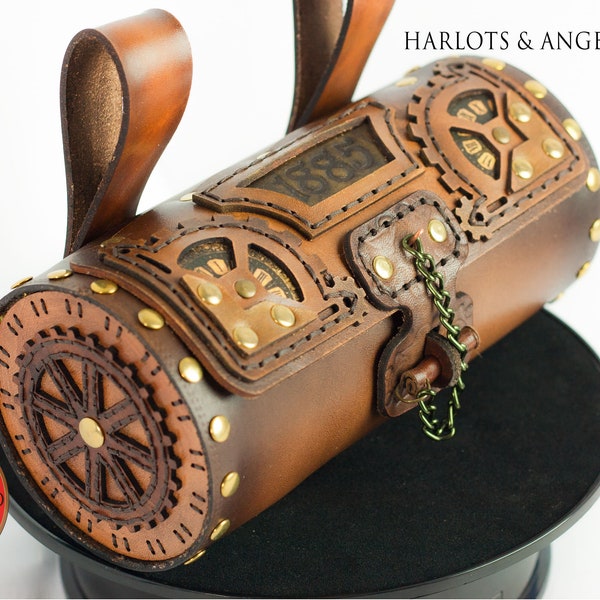 Leather Bag Pattern, PDF Download  Steampunk Style with Video Tutorial