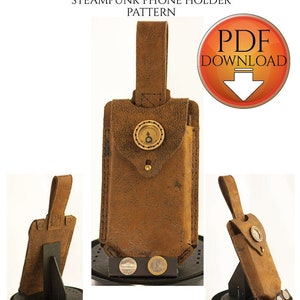 Phone Holder Pattern. Off Digital DOWNLOAD Pattern, Video tutorial for leather or fabrics