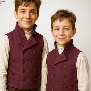 Patrón de costura para chaleco de niño, talla para niño, contorno de pecho de 24 a 34 pulgadas, ideal para bodas, eventos formales, cosplay, estilo victoriano, chaleco, archivos PDF digitales.