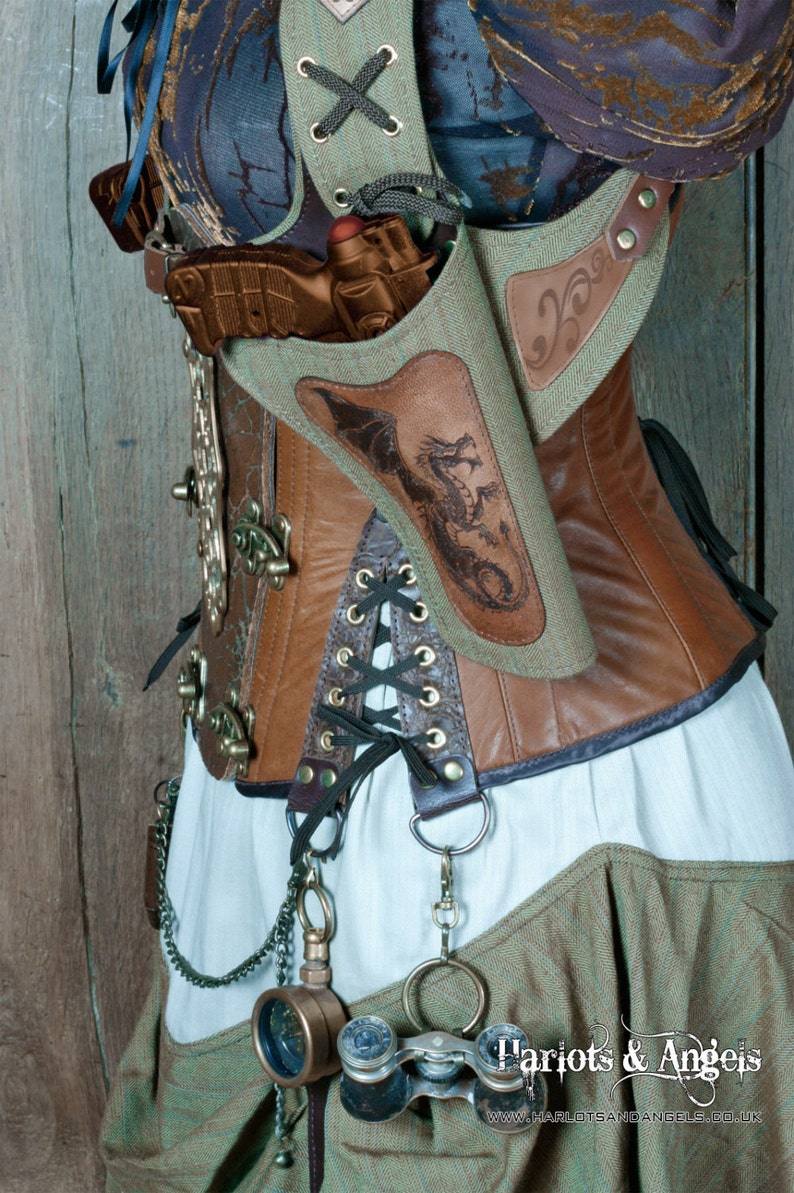 Steampunk Holster Schnittmuster, PDF-Download für Leather Work, Cosplay, Larp, Pistolenhalfter Bild 6