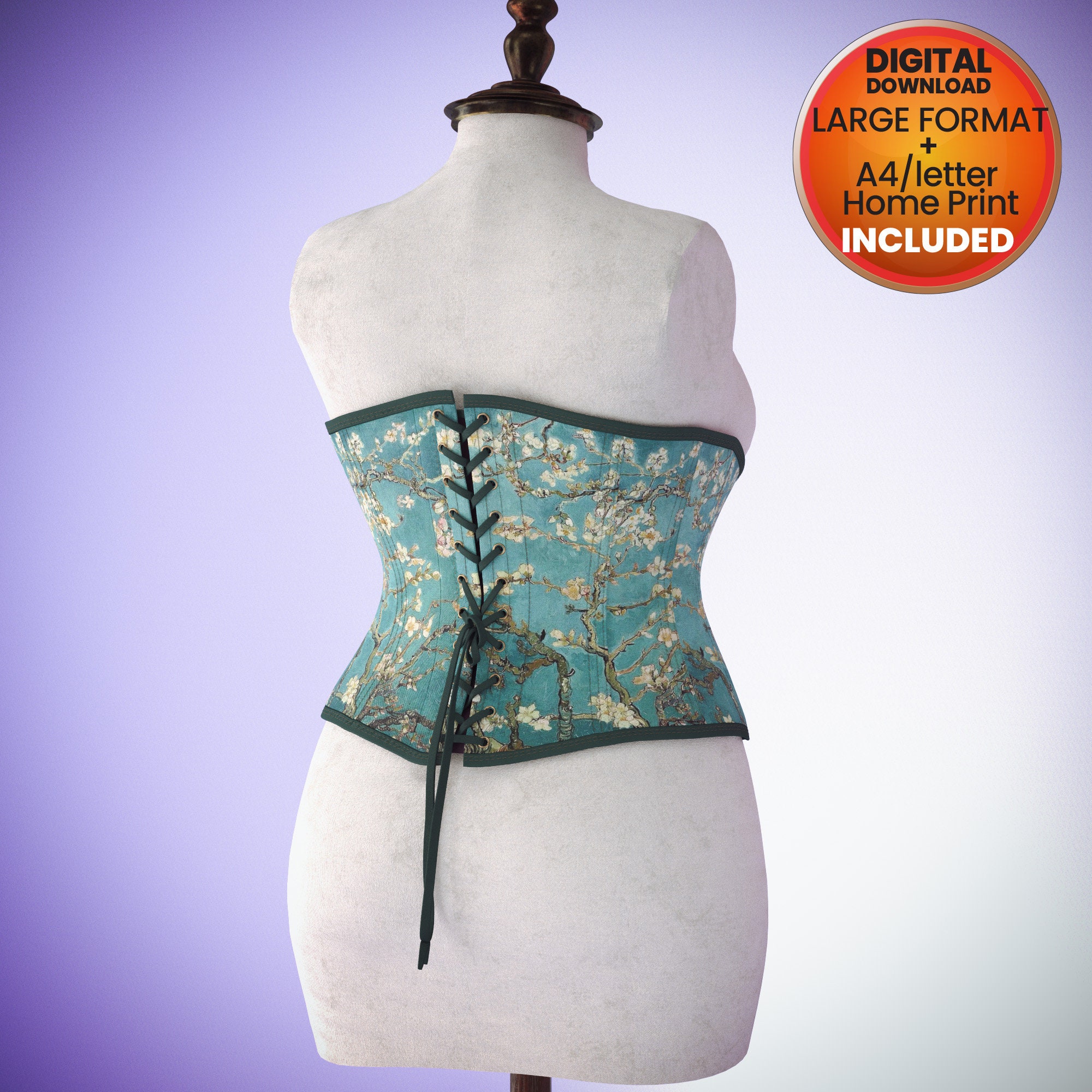 Underbust Corset Pattern, Plus Size Tightlacing. Steampunk, Gothic ...