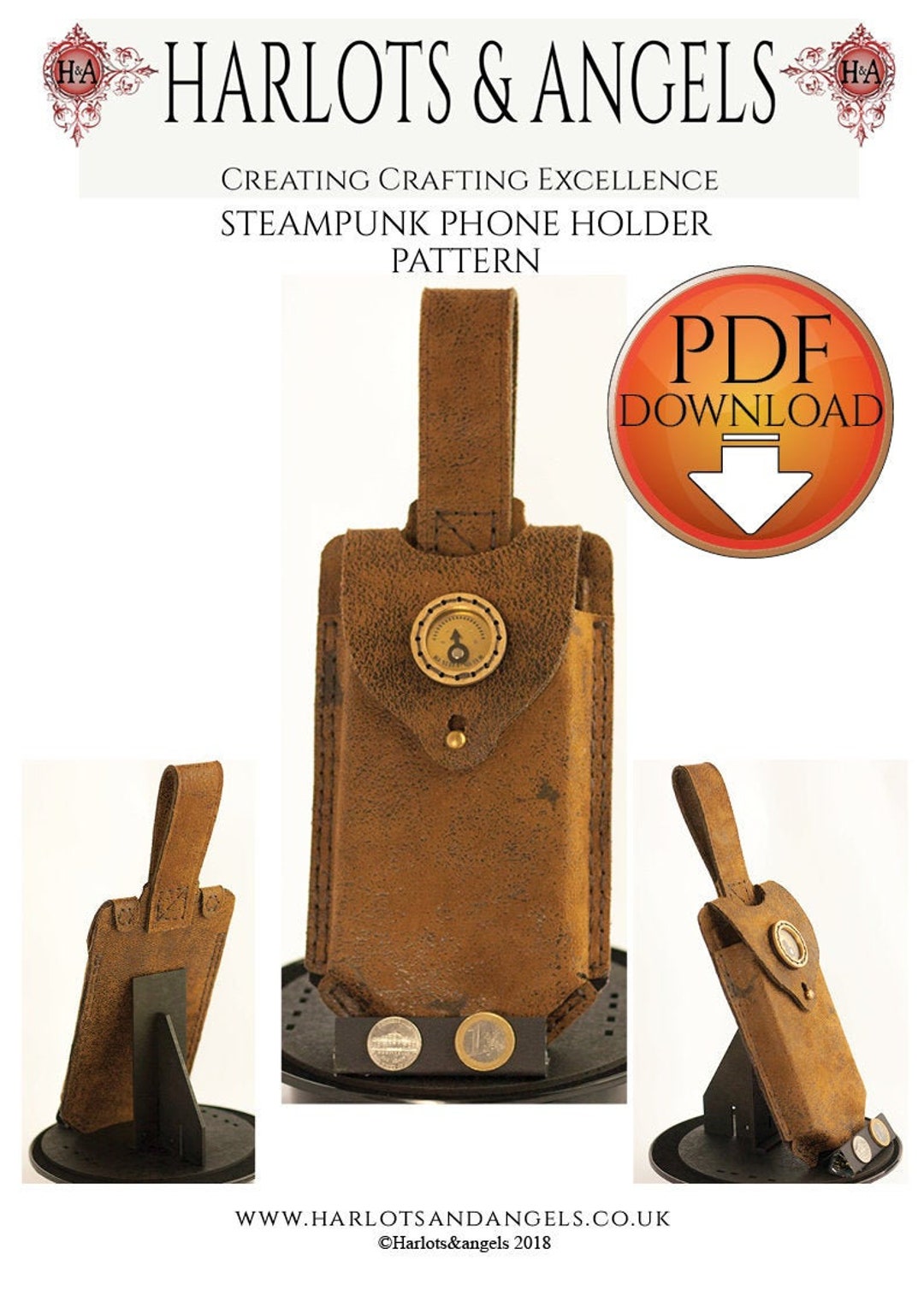 Phone Holder Pattern. off Digital DOWNLOAD Pattern, Video Tutorial for ...