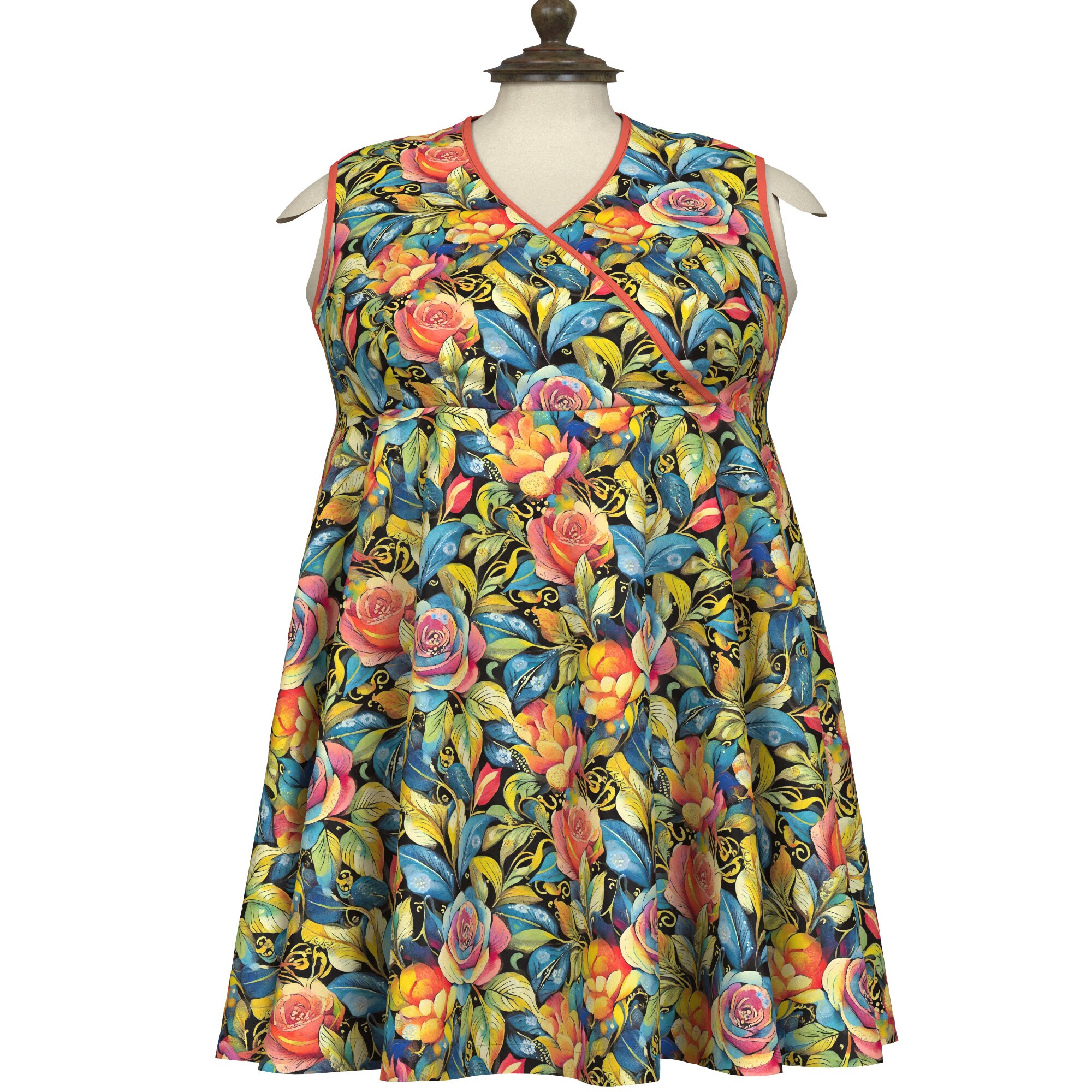 Plus Size Retro Pattern Vintage Curvy Sewing Pattern, 1950s Plus Size, Wrap Style Dress, Multi ...