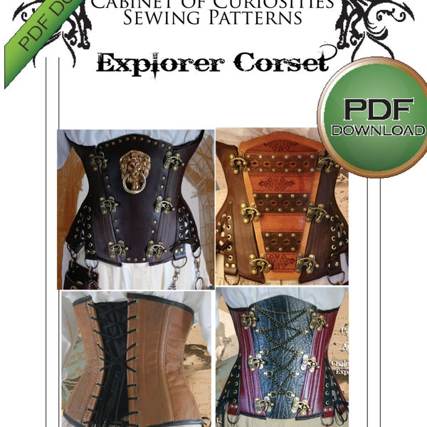 Corset Sewing Pattern in Medium For Steampunk Cosplay Outfits - Digital Download PDF