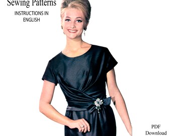 Schnittmuster für ein Plus Size Vintage Cocktailkleid - vorteilhafte Form - französische Eleganz der 1960er Jahre - Bis 111cm Brustumfang - Schnitt-Nr. #869