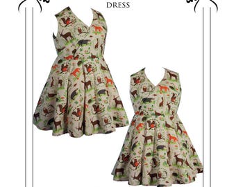 Patrón de costura de talla grande, vestido estilo vintage de los años 50. DESCARGA DIGITAL. Diseñado para figuras con curvas, tallas del Reino Unido 18-34.