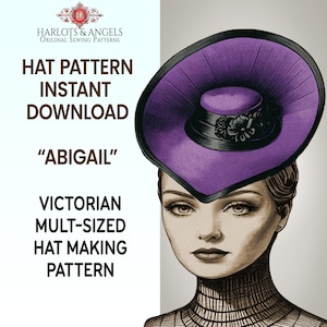 Hat Making Pattern, Victorian Steampunk Hat, Historical Costuming & Cosplay,  Millinery Race Day Pattern