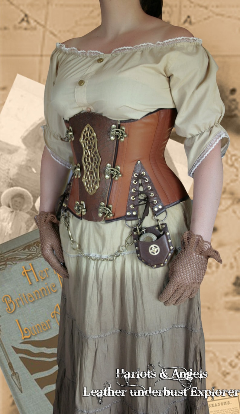 Corset Sewing Pattern, Steampunk Under Bust Corset, PDF Digital Download. Sizes 38 40 42 Waists Plus sized Steel boned image 2