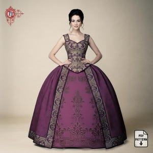 Patrón de costura de corsé acampanado: Steampunk, gótico, cosplay (talla pequeña, descarga en PDF)