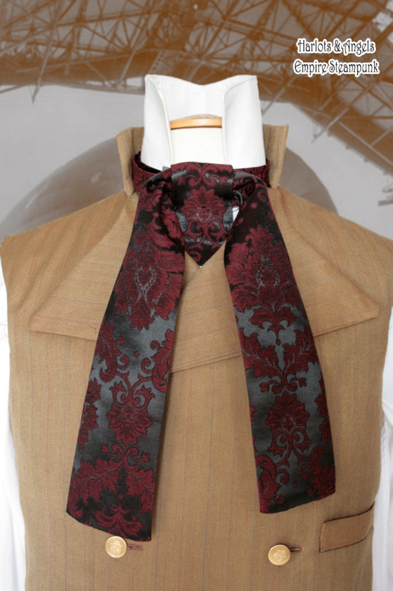 Cravat Neck Tie Sewing Pattern, pdf Download, Steampunk Cosplay, Perfect for weddings and Late Victorian Sherlock Holmes style image 2