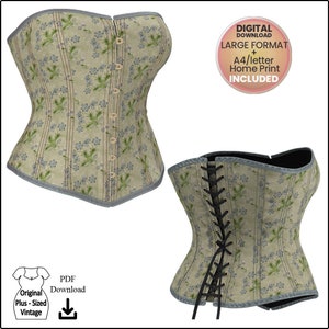 Corset Sewing Pattern, Large Size, Victorian pattern, Perfect For Steampunk, PDF Digital Download, Tight Lacing Great Fitting image 2