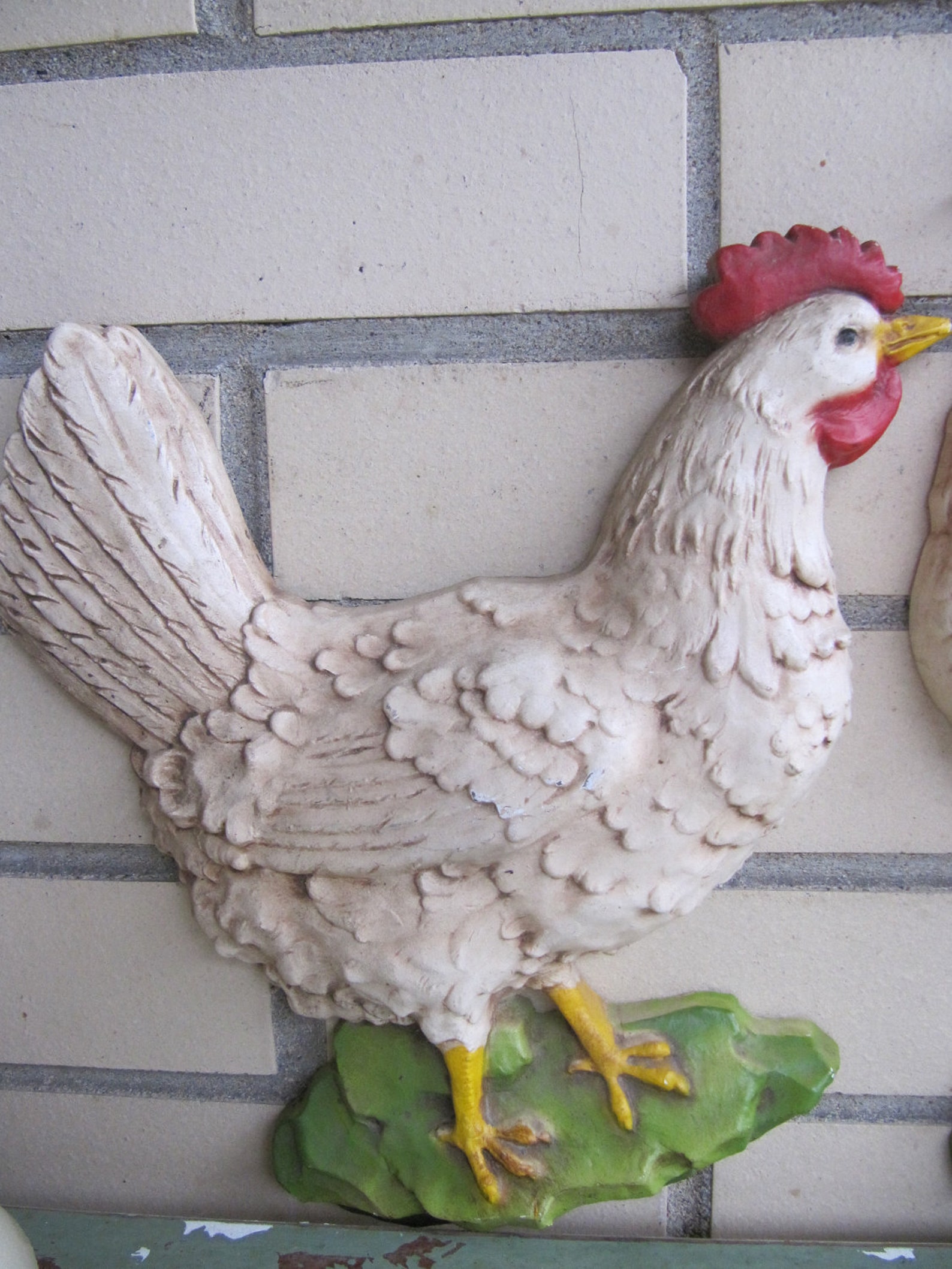 Set of 2 Homco Vintage Rooster & Hen Wall Hanging Etsy