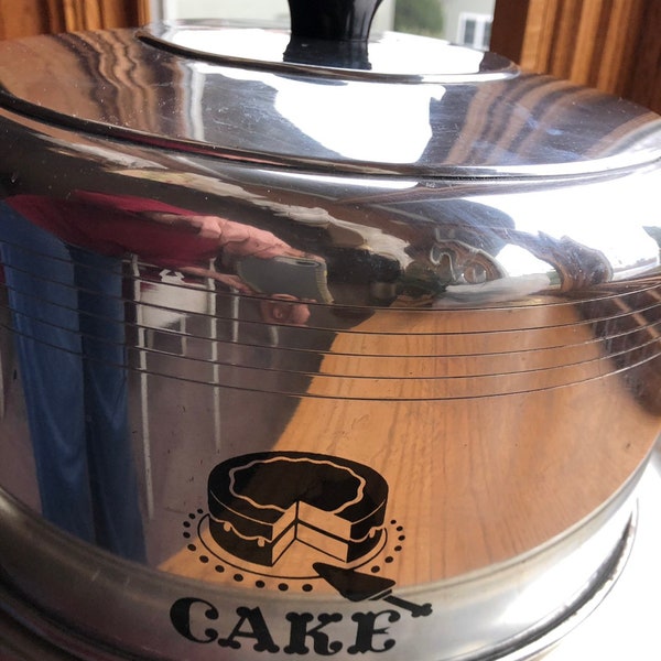 Chrome Covered Cake Dish