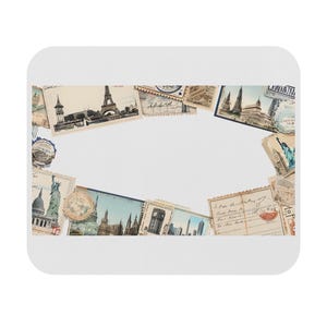 Vintage Travel Postcard Mouse Pad, Retro Office Accessory, Desk Decor, Great Gift for Travelers, Fun Study Companion, Unique Design