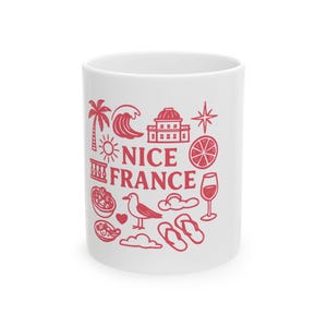 Nice France Ceramic Mug: Travel Souvenir Coffee Cup