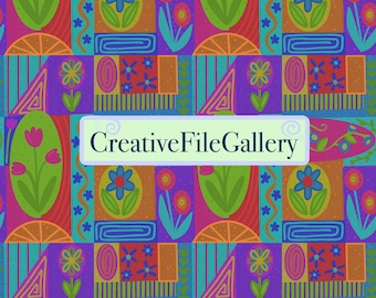 Archivo digital con patrón sin costuras de patchwork colorido