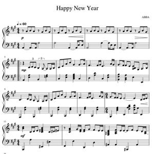 Gott Nytt År - ABBA - Pianonoter - Utskrivbar PDF